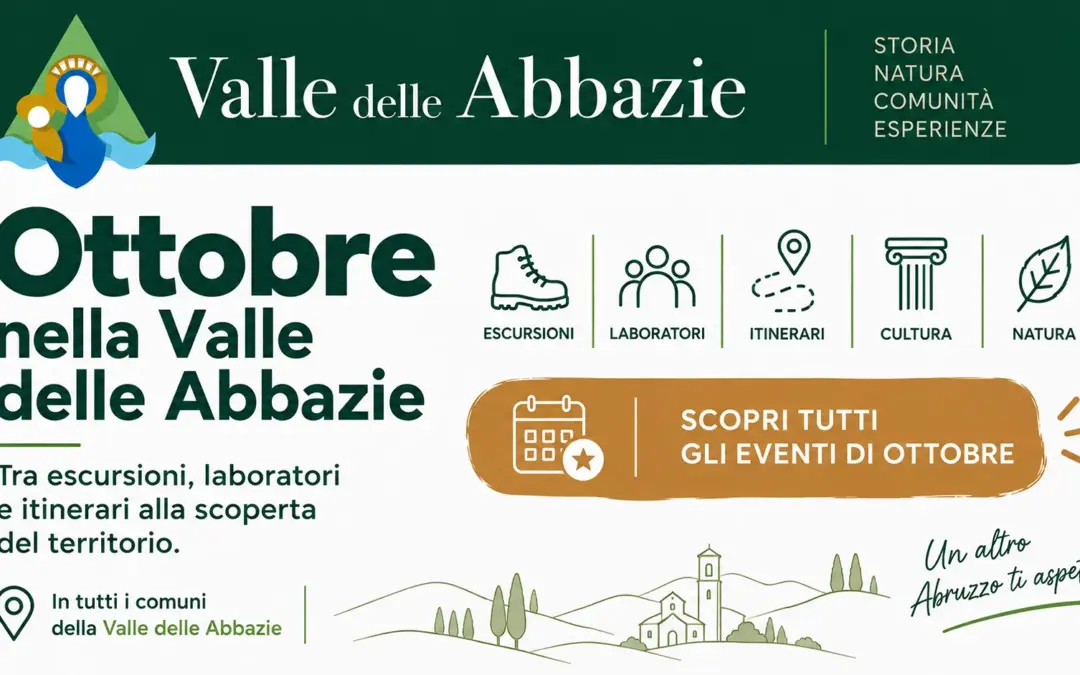 Ottobre nella Valle delle Abbazie: tra escursioni, laboratori e itinerari alla scoperta del territorio