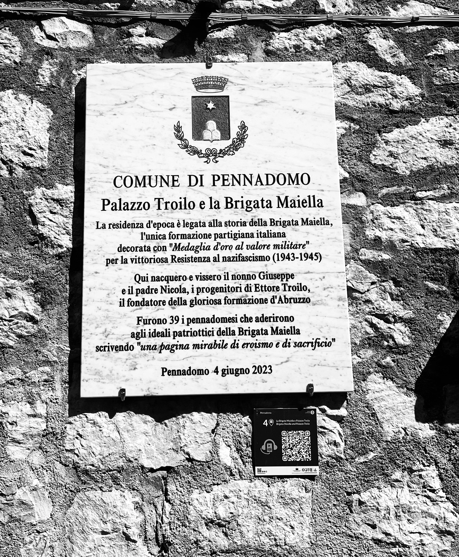 targa brigata maiella a pennadomo