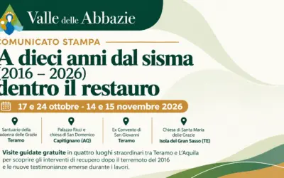 COMUNICATO STAMPA: A dieci anni dal sisma (2016 – 2026) dentro il restauro 17 e 24 ottobre – 14 e 15 novembre 2026